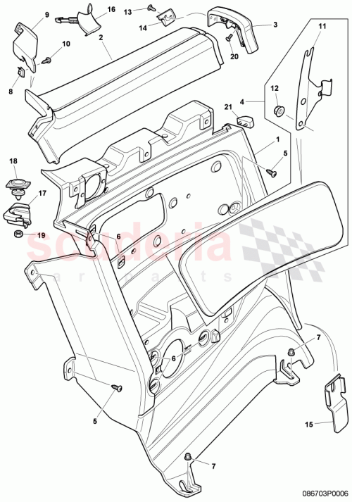 Part Diagram for Bentley 3W3 868 110 A