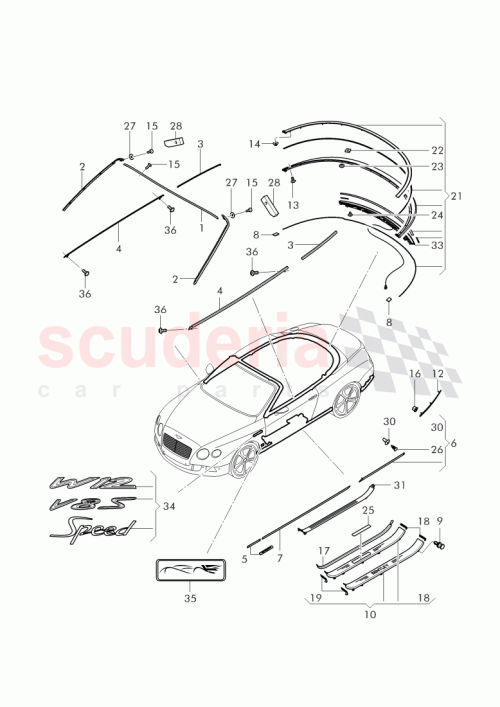 Part Diagram for Bentley 3W7 853 537 N