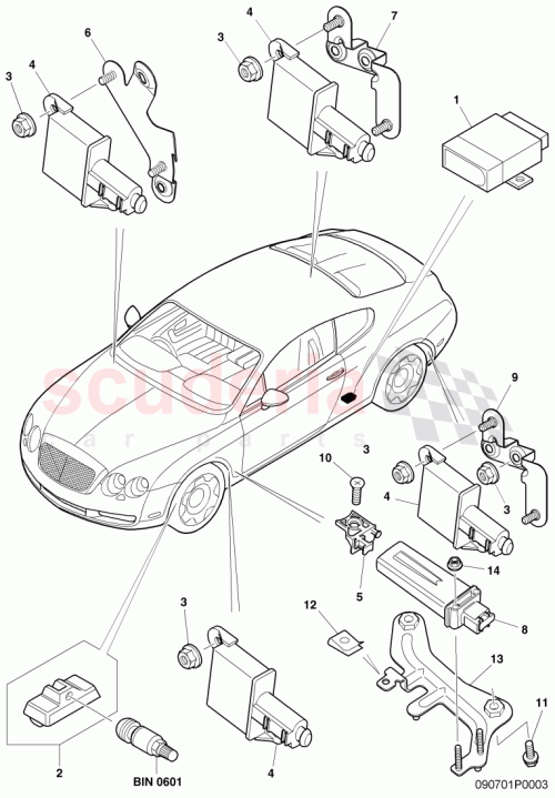 Part Diagram for Bentley 8E0907277