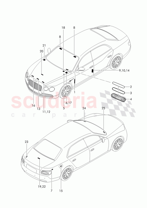 Part Diagram for Bentley 3W0 010 021
