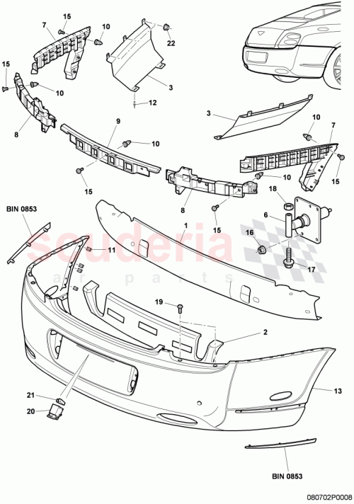 Part Diagram for Bentley 3W8807862C