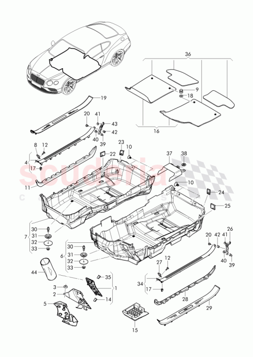 Part Diagram for Bentley 3W1863678