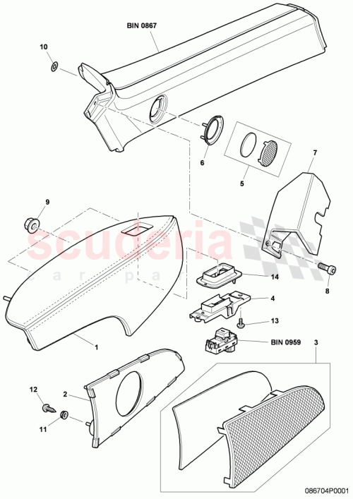 Part Diagram for Bentley 3W3868162A
