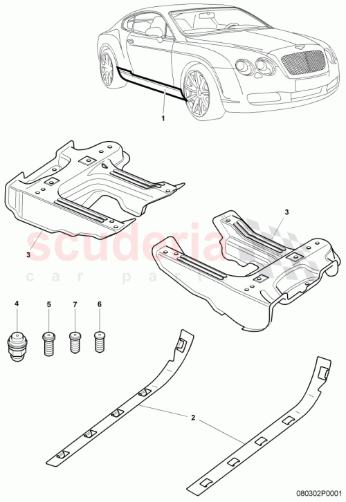 Part Diagram for Bentley 3W8803302G