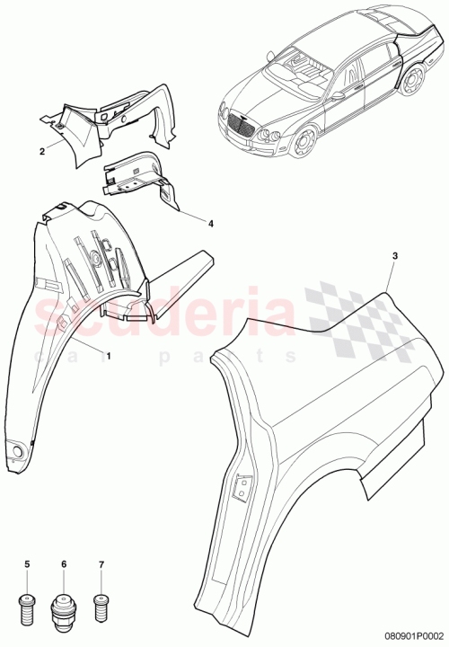 Part Diagram for Bentley 3W5809602B