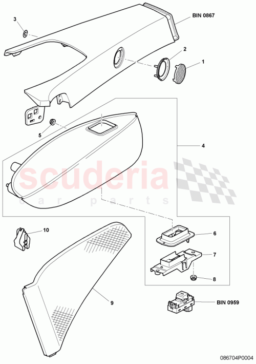 Part Diagram for Bentley 3W7035365B