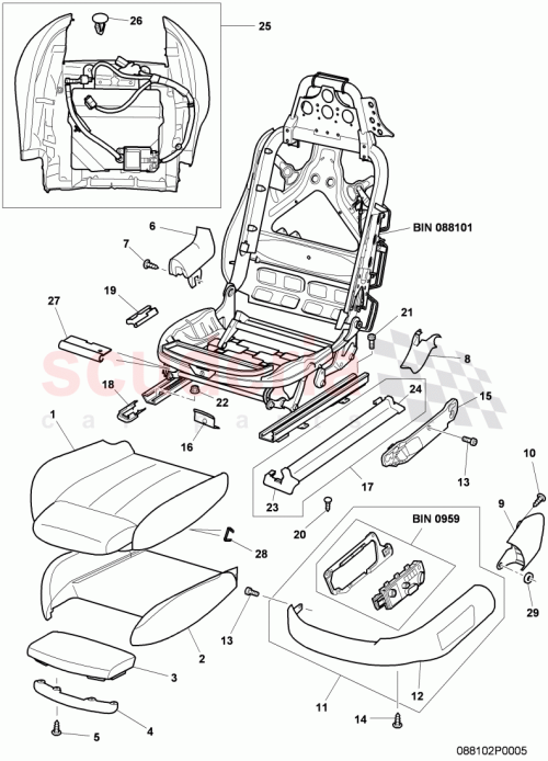 Part Diagram for Bentley 3W3881405B