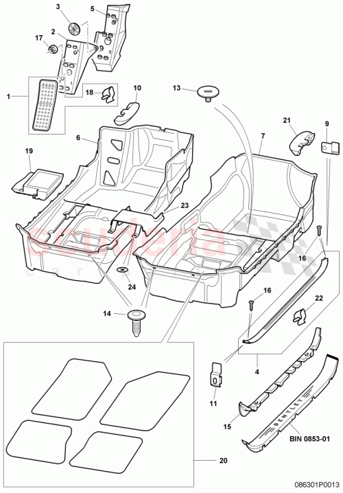 Part Diagram for Bentley 3W8863726A