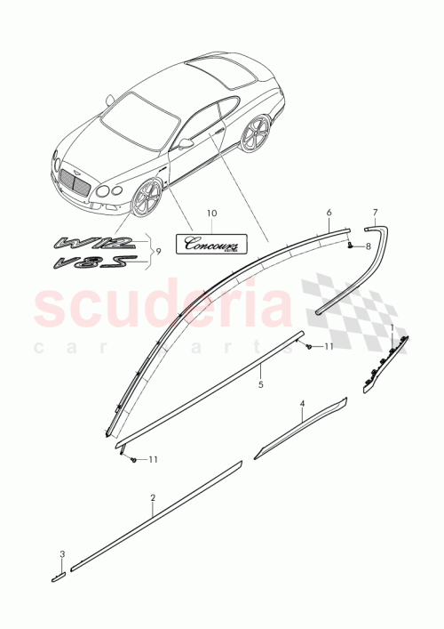 Part Diagram for Bentley 3W8 853 517 T
