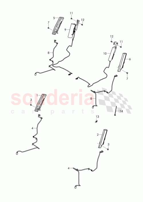 Part Diagram for Bentley 3C8 971 850