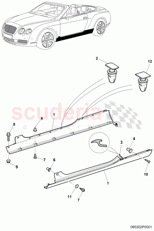 Part Diagram for Bentley 3W7853852D