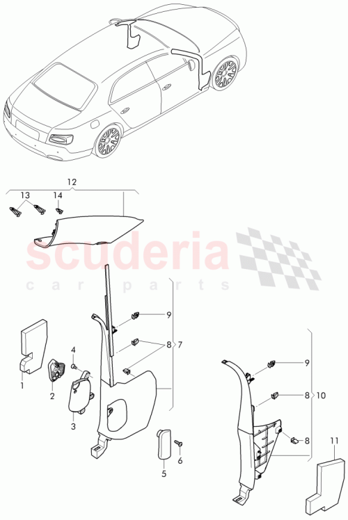 Part Diagram for Bentley 4W1863610999