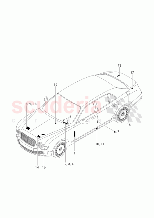 Part Diagram for Bentley 3Y0 010 039 B