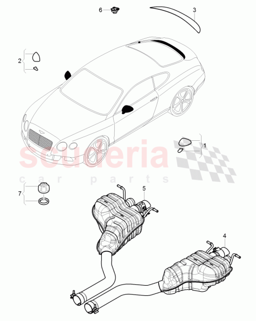 Part Diagram for Bentley 3W3 857 410 E