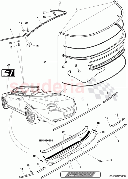 Part Diagram for Bentley 3W8 853 714 K