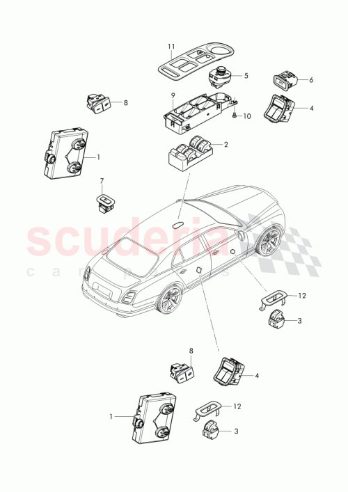 Part Diagram for Bentley 3Y5 868 897 A