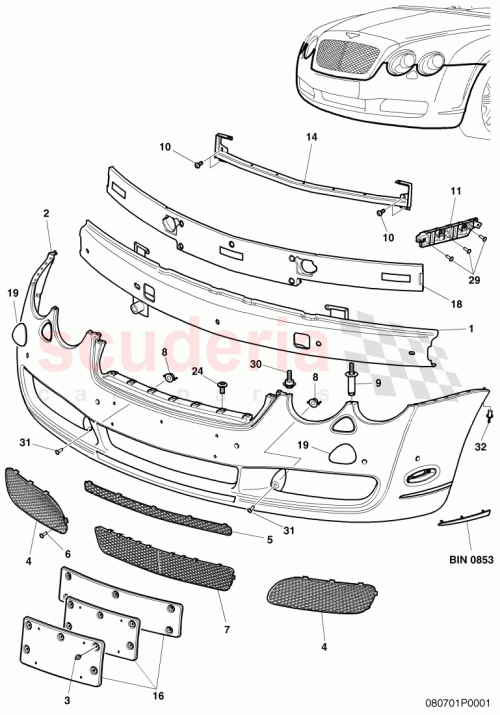 Part Diagram for Bentley 3W0807248B
