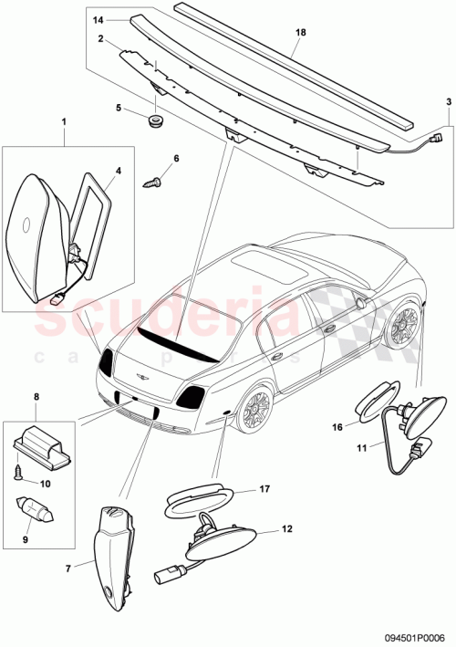 Part Diagram for Bentley 3W0945071F