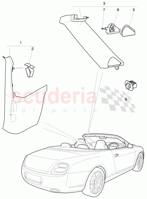 Part Diagram for Bentley 3W7867234A