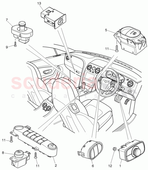 Part Diagram for Bentley 3W7 959 676 F