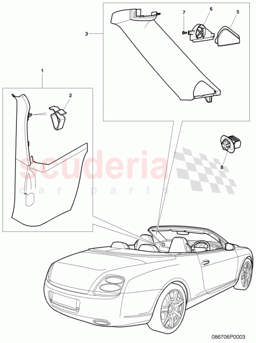 Part Diagram for Bentley 3W0035797C