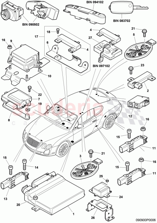 Part Diagram for Bentley 3D0909141F