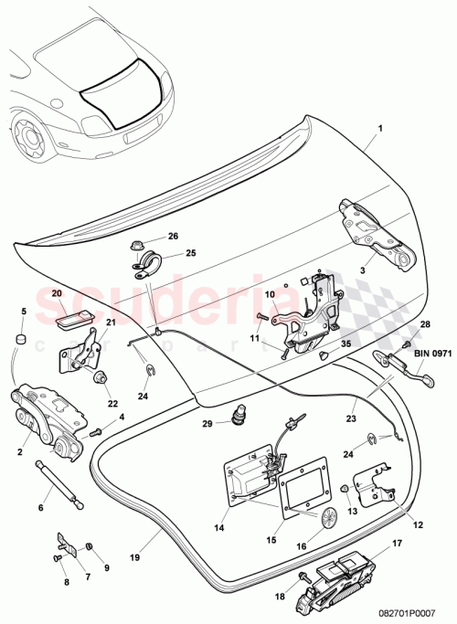 Part Diagram for Bentley 3W8827025E