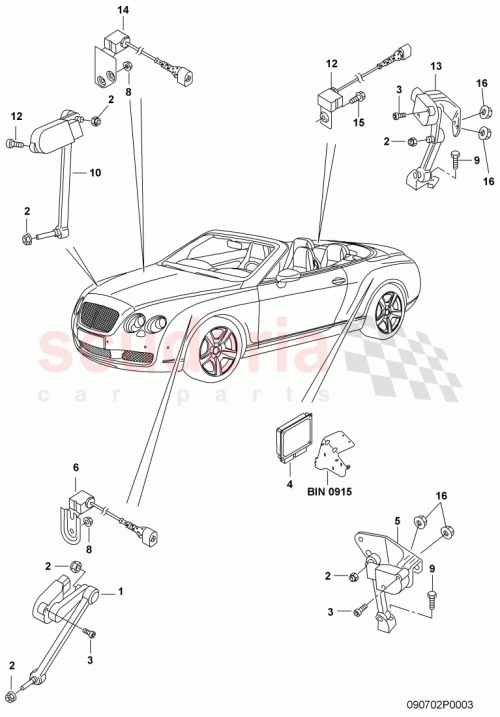 Part Diagram for Bentley 3W7616572B