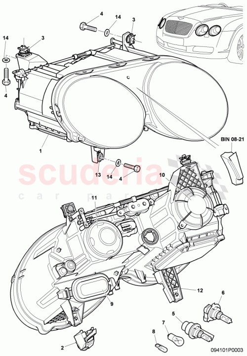 Part Diagram for Bentley 3W1941015AB