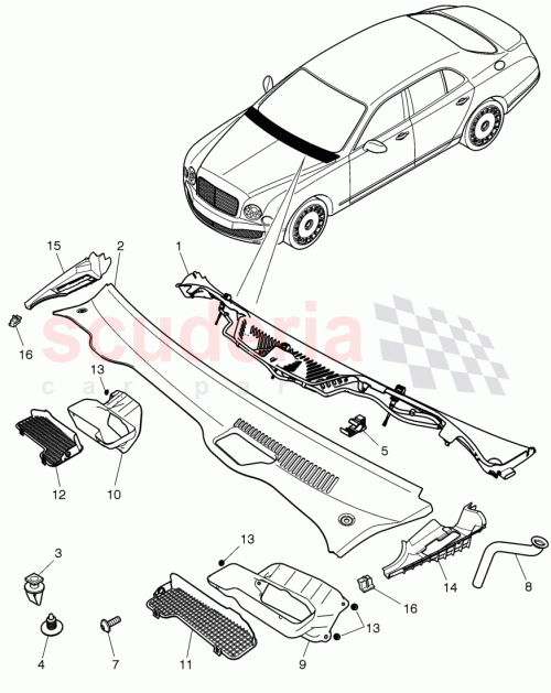 Part Diagram for Bentley 3Y0823721