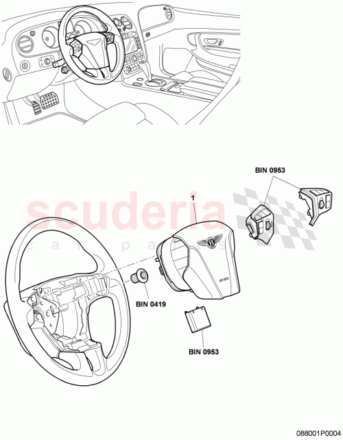 Part Diagram for Bentley 3W0880206E
