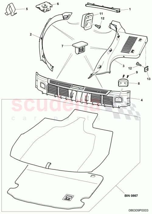 Part Diagram for Bentley 3W7 863 721 B