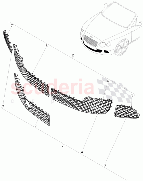 Part Diagram for Bentley 3W3807668G