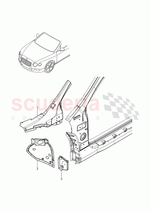 Part Diagram for Bentley 3D1 805 148 A