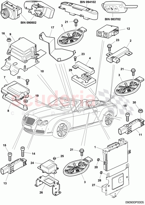 Part Diagram for Bentley 3W7919909A