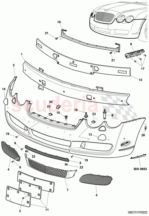Part Diagram for Bentley 3W0807861F