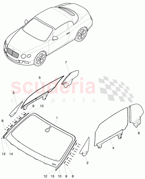Part Diagram for Bentley 3W7845297G