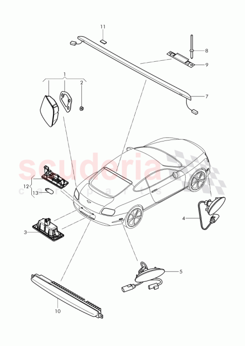 Part Diagram for Bentley 3W3945095P