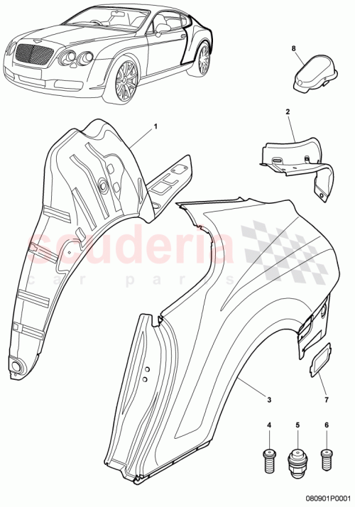 Part Diagram for Bentley 3W8 809 385