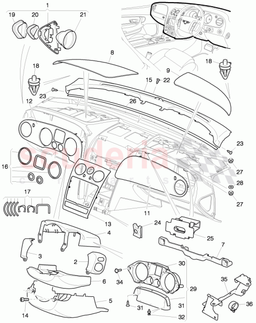 Part Diagram for Bentley 3W2857053L