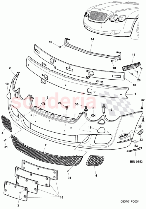 Part Diagram for Bentley 3W8807217BF