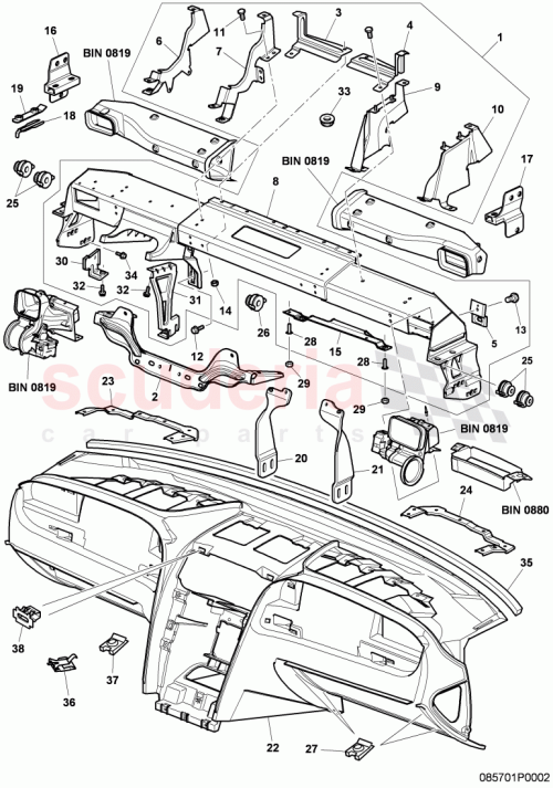Part Diagram for Bentley 3W1 857 017 AB