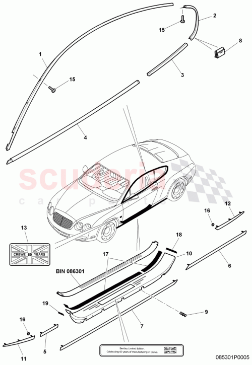 Part Diagram for Bentley 3W8 853 538 Q