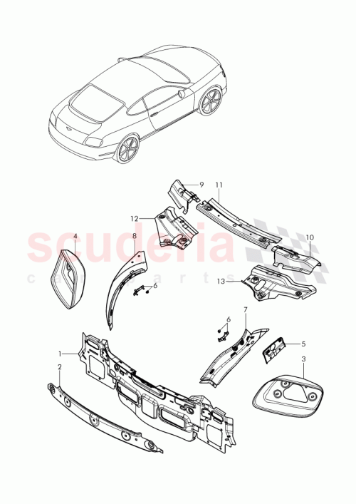 Part Diagram for Bentley 3W8813328B