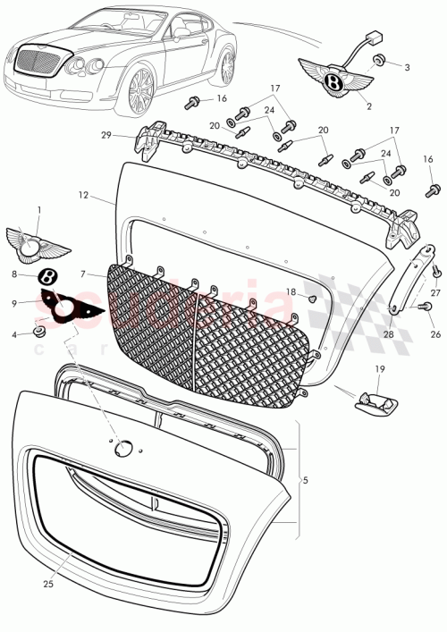 Part Diagram for Bentley 3W0853684E