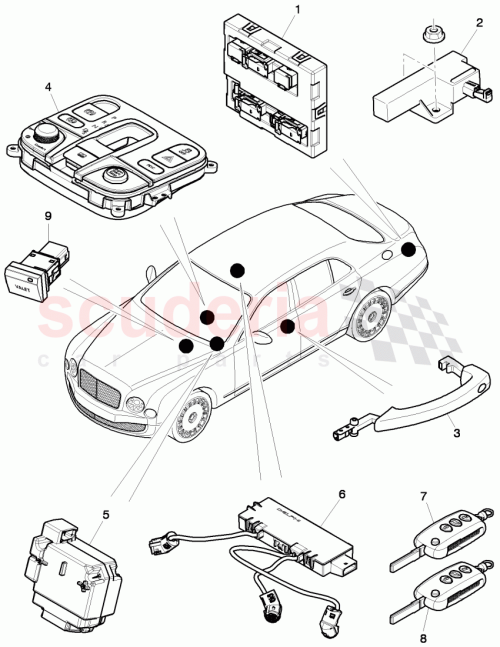Part Diagram for Bentley 8X0 951 177 A