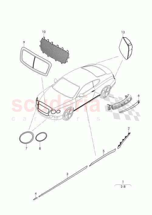 Part Diagram for Bentley 3W3 945 095 AA