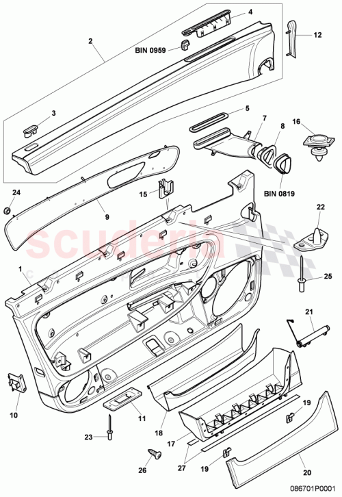 Part Diagram for Bentley 3W3867021B
