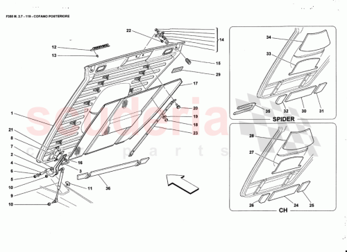 Part Diagram for Ferrari 64629500