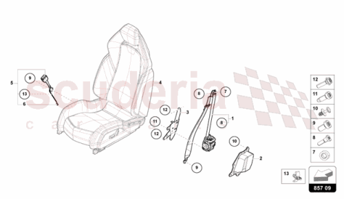 Part Diagram for Lamborghini 47A857705B10G